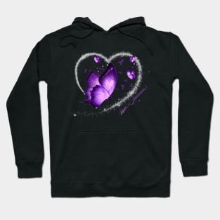 Lupus Awareness Warrior Survivor Purple Butterflies Heart Hoodie